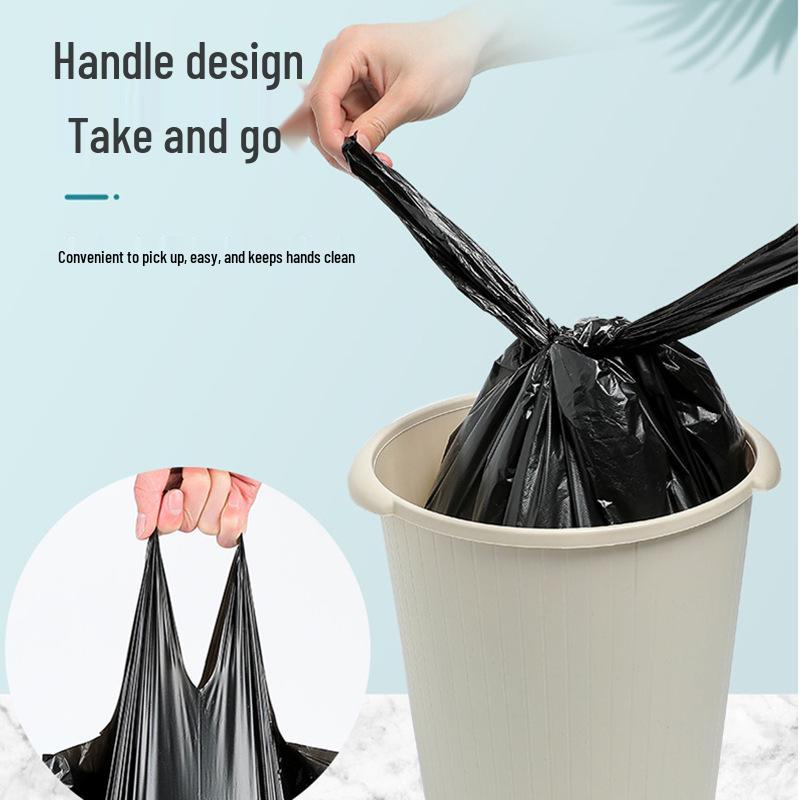 Thick Black Disposable Plastic Handheld Food Bag