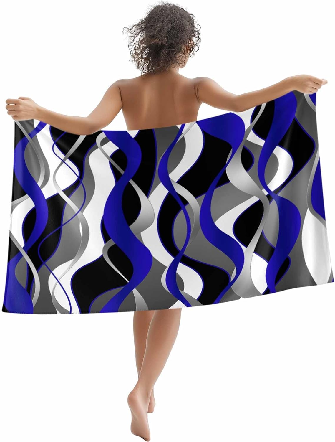 

Modern Art Beach Blanket, Swirling Abstract Pattern, Soft Absorbent Microfiber, Sand Free, Perfect for Travel, Surfing W40*H60(CM)