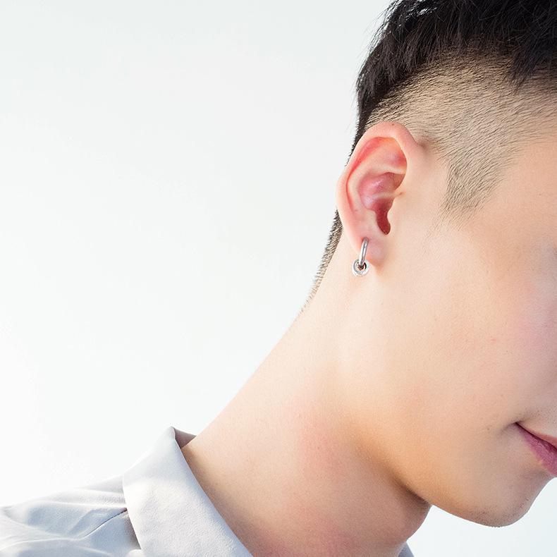 Korean Titanium Steel Hip Hop Trendy Stud Earrings - Simple and Versatile Jewelry
