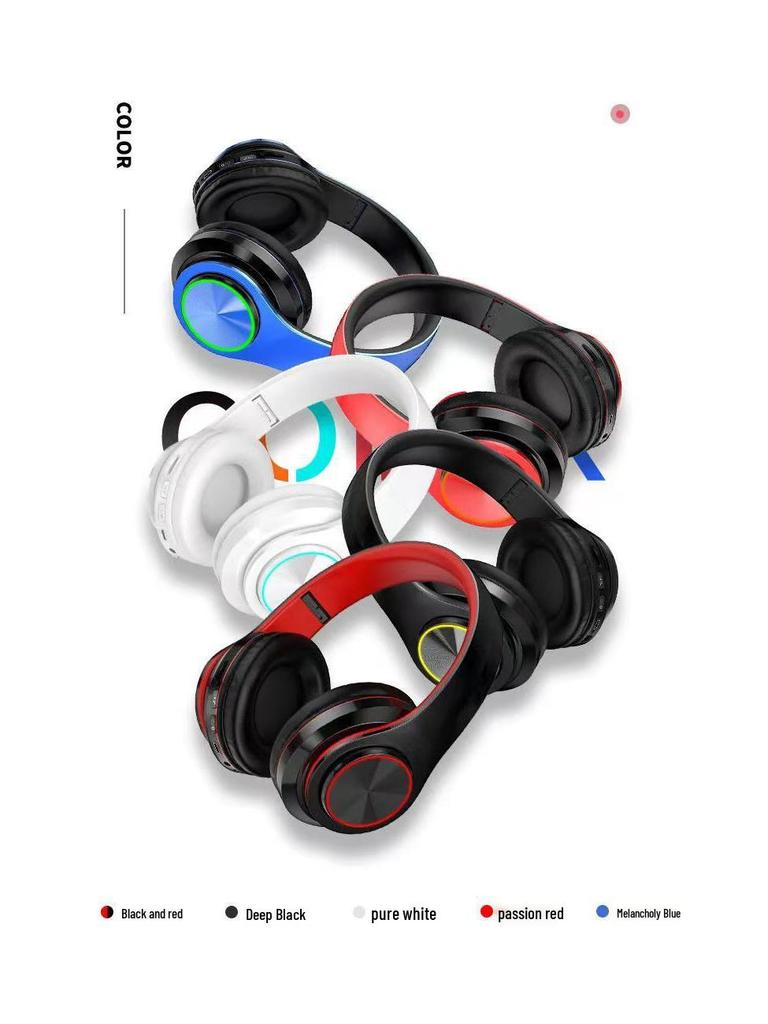Luminous Bluetooth Head-mounted Heavy Bass Wireless Sports Gaming Headset