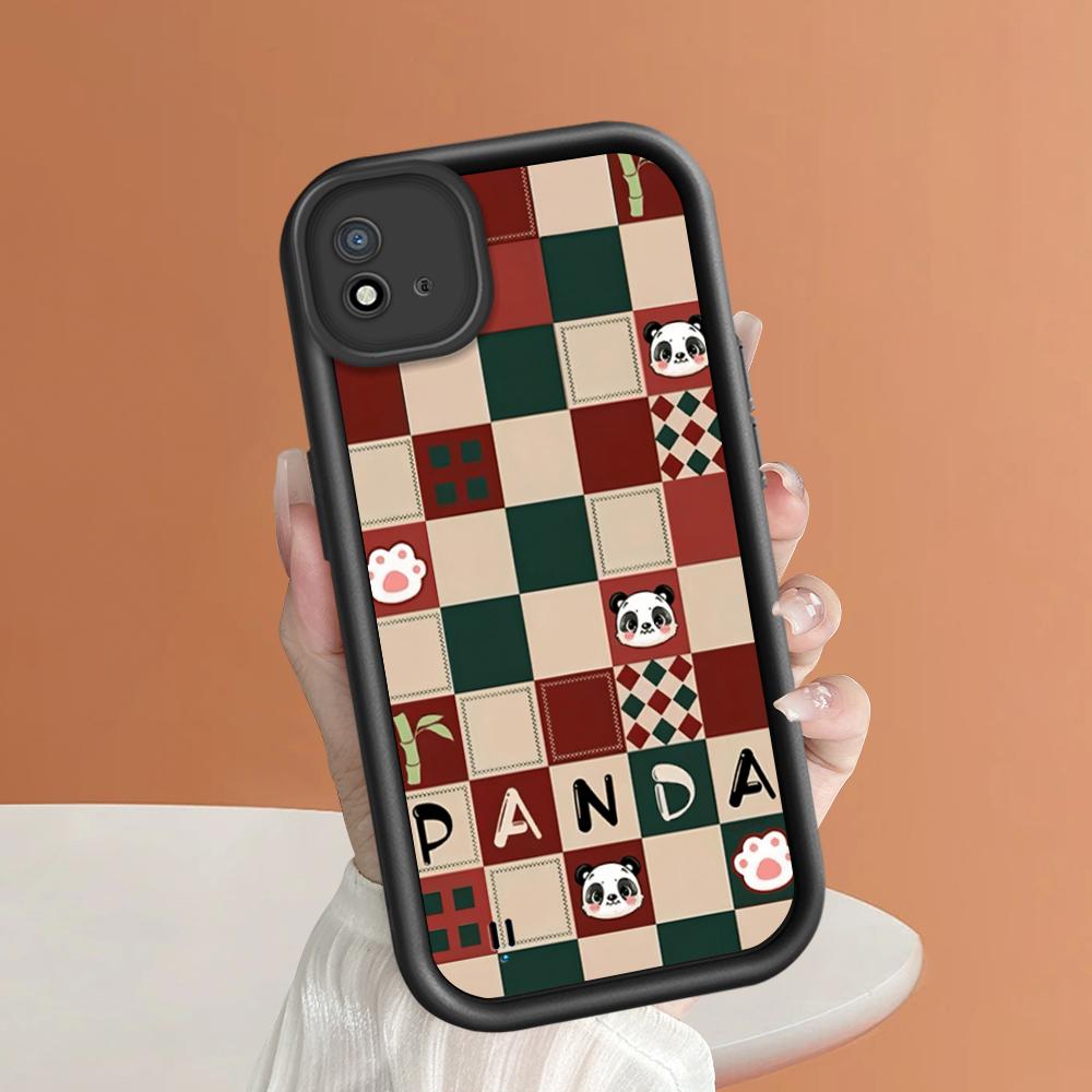 Soft Silicone Square Ladder Printing Pattern Phone Casing Full Cover Camera Shockproof Protection Rubber Case for OPPO Realme