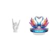 Rock Hand Gesture Swan Statue Sign Crafts Creative Finger Sculpture Acrylic Table Centerpiece