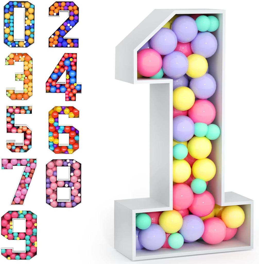 1Pcs 73cm DIY Balloon Frame Numbers,Foam Board Numbers for 1st 18th 21th Birthday Party Decorations,DIY Kit Newest Plug-in Design EASY Assembly