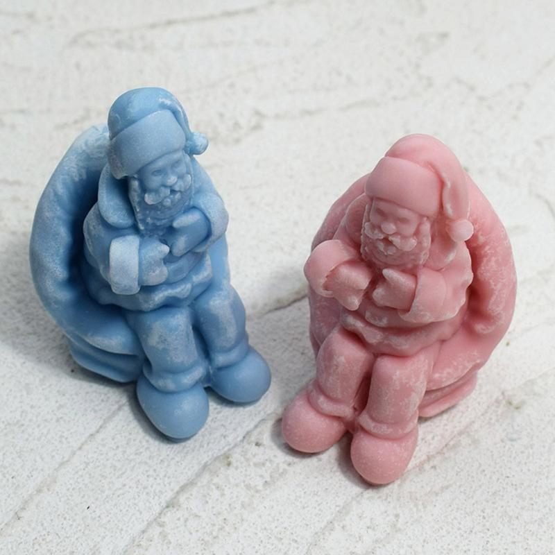 3D Santa Claus Mold Silicone Candle Mold Decorative Mould For Making Home Ornaments Plaster Moulds For Art Craft Casting Molds