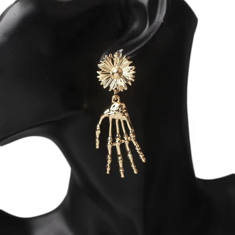 Exaggerated Punk Drop Earrings for Women Big Circle Personality Female Ear Jewelry Gold Metal Earrings boucle