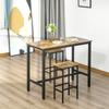 Industrial Bar Stools, Set of 2 Kitchen Breakfast Bar Chairs with Footrest, Counter Height Island Stools for Dining Area, Home Pub, Rustic Brown