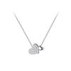 Zircon Double Love Necklace Women's Light Luxury Simple Sweet Niche High-end Clavicle Chain