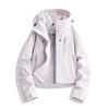 Womens Short Hooded Outdoor Rain Jacket Windproof Water Resistant Hiking Climbing Camping Travel Coat