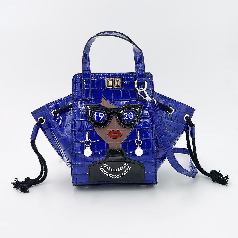 

Stone Patterned Cartoon Girl Crossbody Bag Pearl Rivet Women s Handbag Versatile Glasses Shoulder Bag (30cm Max Length 50cm)