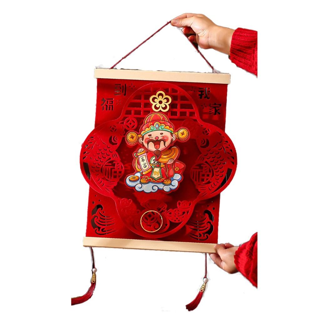 Thickened Spring Festival Hanging Decoration with Tassel God of Wealth Pendant  Living Room