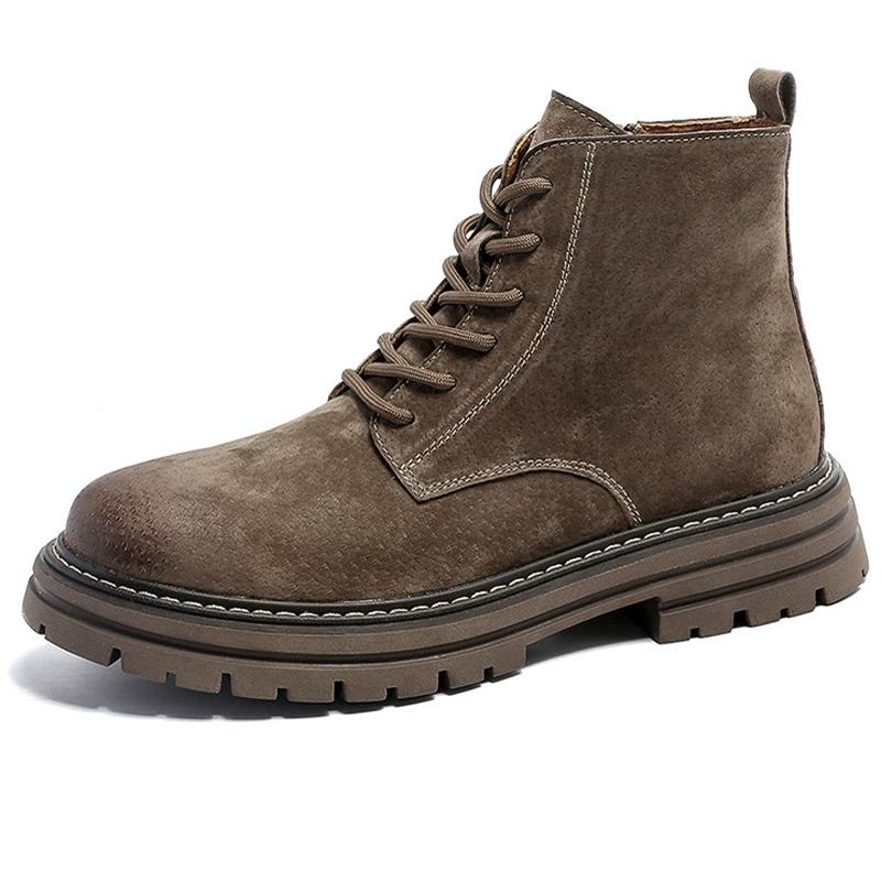 

Retro men s boots side zipper motorcycle boots Autumn winter shoes handmade Men s ankle boots platform shoes leather boots 44