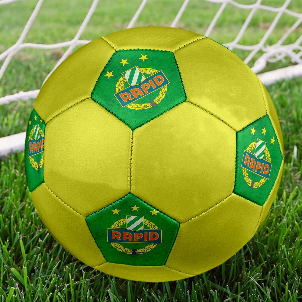 Rapid Wien Soccer Ball, colorful, suitable for all ages, machine-stitched, PVC material, competition grade, durable and high bounce