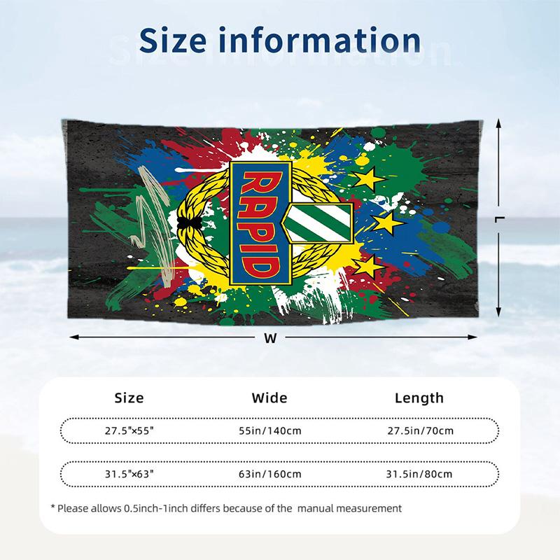 Asciugamano da Spiaggia Rapid Wien FC ad Asciugatura Rapida in Microfibra Assorbente Portatile da Viaggio per Nuoto
