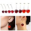 Elegant Cherry Fruit Earrings Long Hanging Fashion Statement Earrings Fashion Cherry Jewelry Perfect for Stylish Outfits