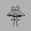 Fashion Plaid Fisherman Hat for Women Black Heart Summer Wide Brim Sunshade Dome Basin Cap Korean Ladies Travel Lacing Hat