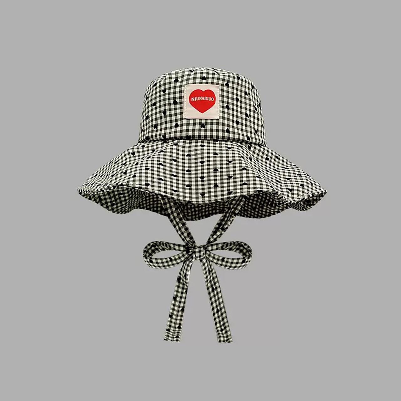 

Women Summer Fisherman Hat Fashion Plaid Wide Brim Bucket Hats For Girl Ladies Outdoor Travel Sunshade Lacing Cap чорний