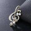 New Brooch for Women Elegant Music Note Pearl Pendant Jewelry Music Note Brooch Fashion Temperament Dress Decoration Accessories