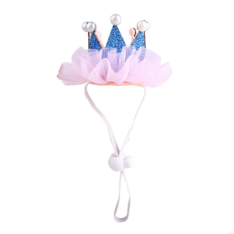 Birthday Pet Princess Crowns and Collar Combo for Dogs and Cats Accessories X3UC