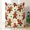 Gingerbread Man Holiday Pattern Print Blanket Soft and Cozy Perfect for the Living Room Bed Sofa or a Nap,gift