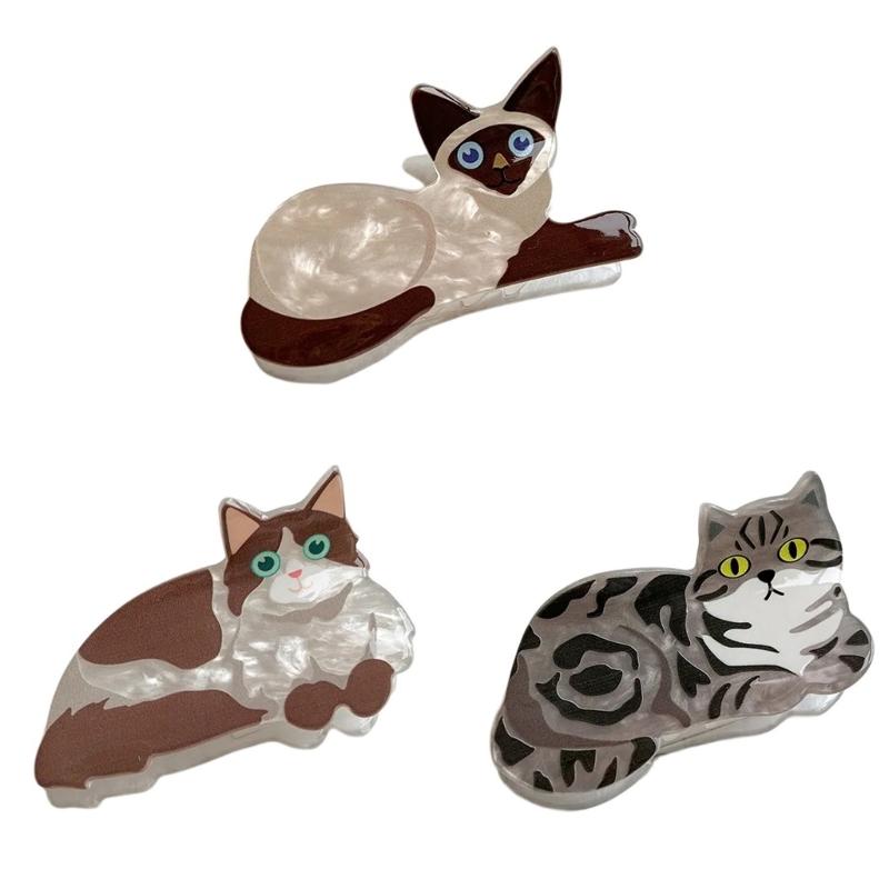 Мультяшные кошки/собаки форма зажим-краб для волос для подростков хвост заколка для волос деликатный зажим-краб женский макияж фотографирование зажим-краб нескользящий