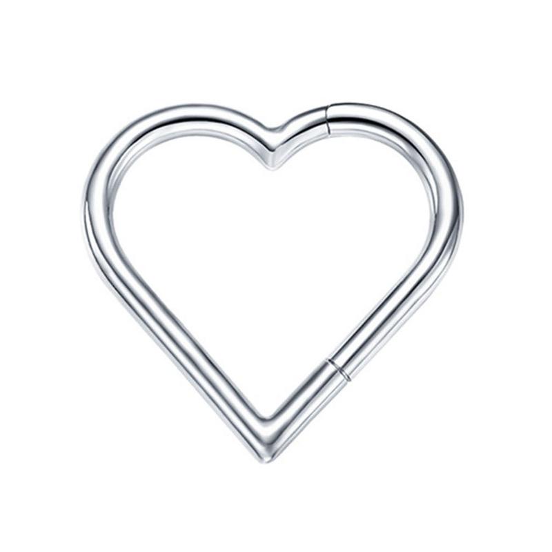 Heart Nose Hoop G23 for Titanium Earrings Hoops Single Piercing Nose Ring Hoop Cartilage for Women Piercing Jewelry