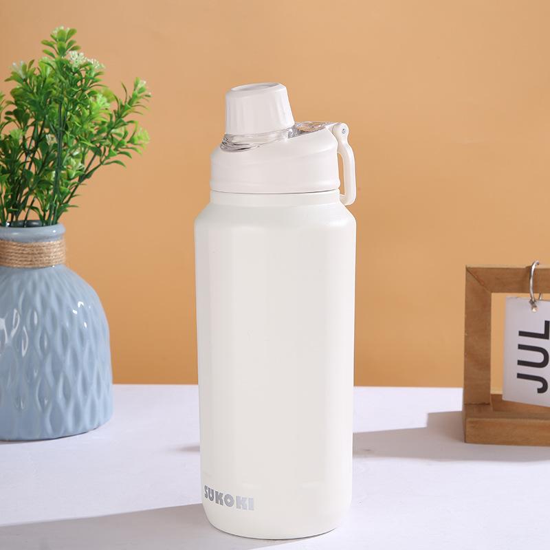 Large Capacity Portable Travel Thermos Cup Stainless Steel Straight Drink Water Bottle Girls Outdoor Sports Fitness Water Cup