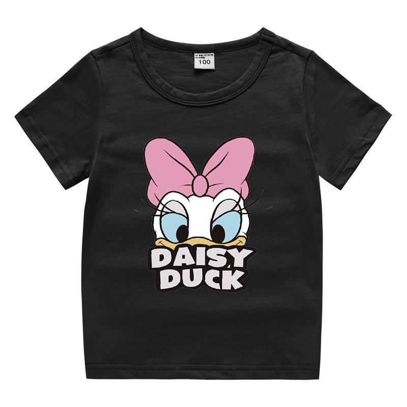 New Donald Duck Childrens Summer Printed Pure Cotton Short Sleeve Tshirt Childrens Clothing Baby Half Sleeve Top S