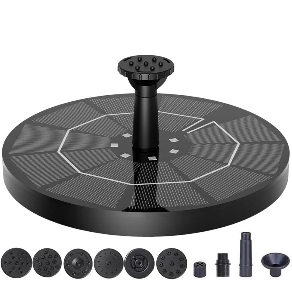 

Набор водяного насоса на солнечной энергии 2,2 Вт Водяной насос с 6 насадками и светодиодной подсветкой для птичьей поилки, пруда, садового фонтана, декора Солнечный фонтанный насос