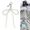 Beaded Phone Lanyard Wrist Strap Bow Shaped Pearls Beads Phone Charm Keychains