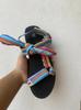 Sommer Neu Dicksohlig Farbkombination Klettverschluss Europäischer und Amerikanischer Berühmter Stil Strand Sandalen Damen Großhandel