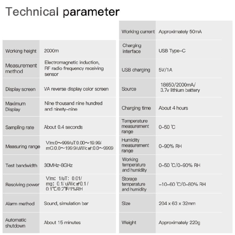 Electromagnetic Field Meter Comprehensive Detect Electromagnetic Radiation Meter