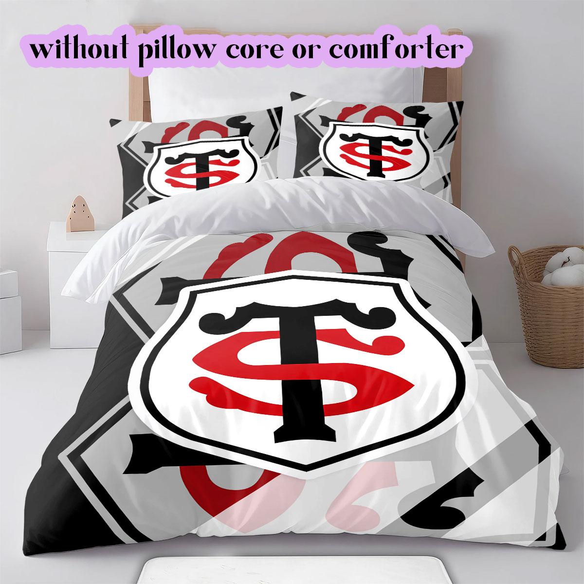 

Stade Toulousain rugby club Pattern Bedding,Quilt Set Quilt Cover Pillowcase Home Birthday Gift (1*duvet cover+2*pillowcase,without core) 135x200cm