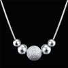 Charms wedding party silver Plated new lady bead women necklace jewelry fashion cute pendant LN019