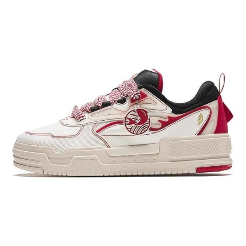 Anta Men Cushioned Low-top Skate Shoes White Red Black 112418041-5 40