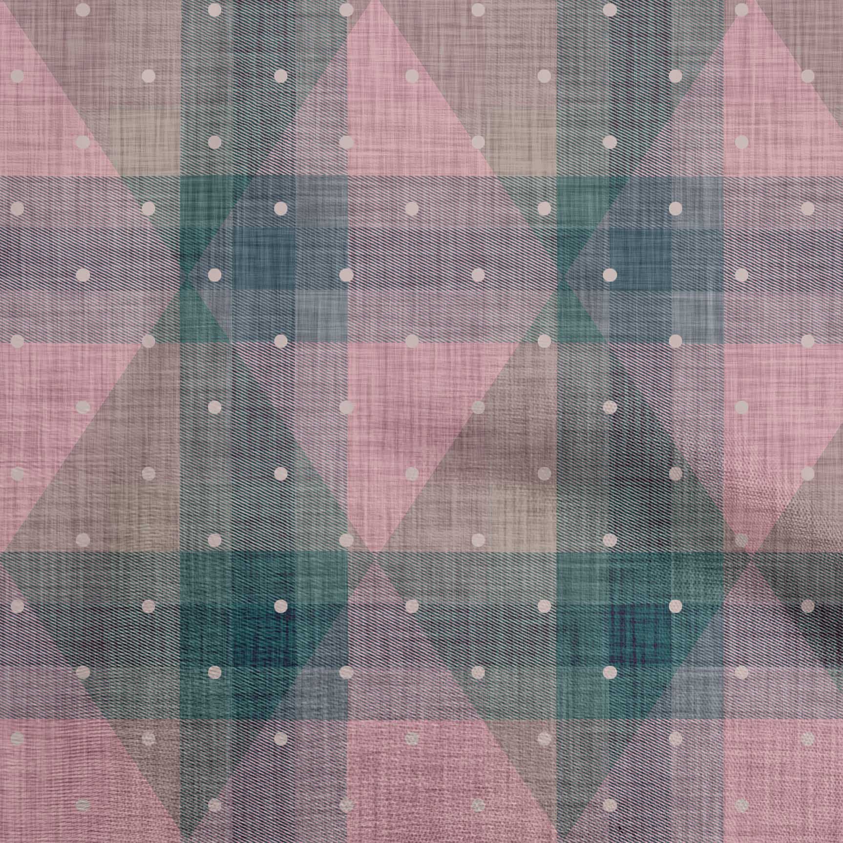 

oneOone Cotton Flex Brown Fabric Check Argyle Dot Dress Material Тканина Тканина з принтом у дворі 40 дюймів 42 Inch Wide - Viscose Chiffon рожевий