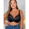 Sexig spets-bh i plusstorlek för kvinnor Ultratunn Utskuren Andningsbar Enfärgad