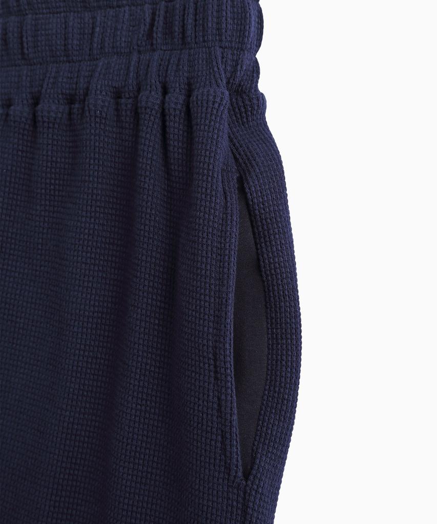 Minasu Track Logo Waffle Jogger Pants_Navy