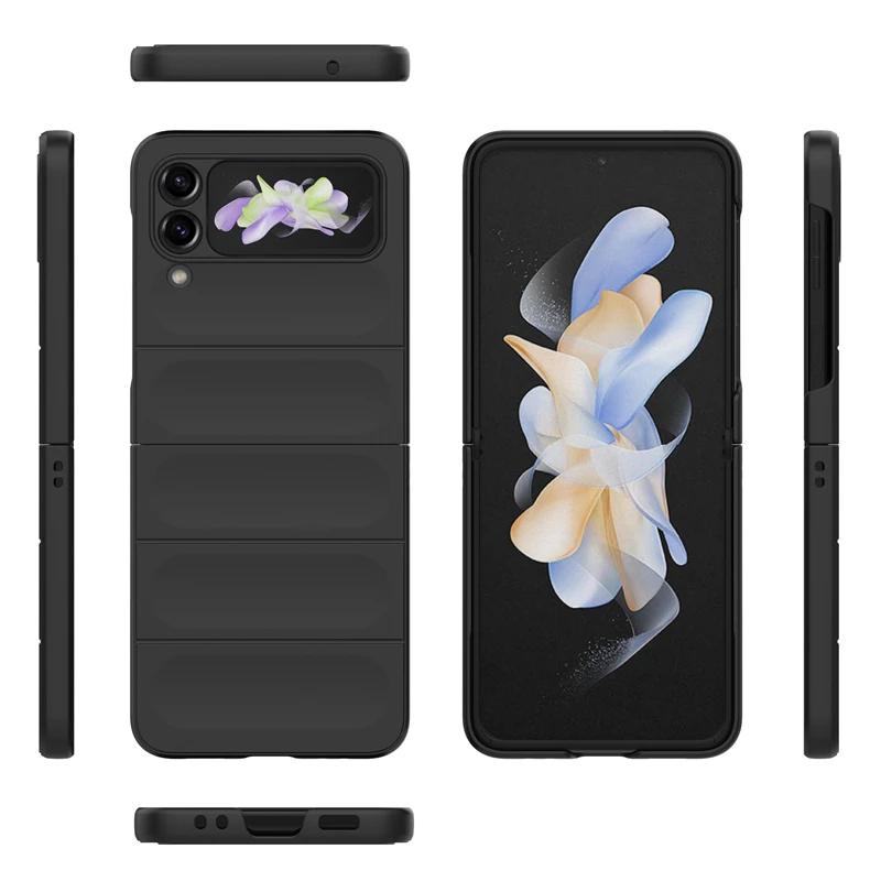 Für Samsung Galaxy Z Flip4 3 5 5g Rückseite Handyhülle Weiches Flüssigsilikon Sturzsicher Stoßfest Schützen Funda Coque Hüllen