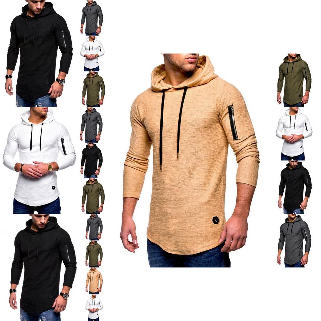 Men's Gym Slim Fit Hoodie With Drawstring And Zippered Arm For Maximum Style
