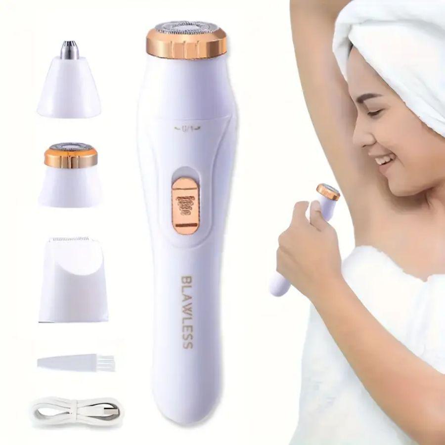 Multi-functional Women s Hair Removal Kit: Shaver, Underarm Epilator, Eyebrow Trimmer, Electric Nose Hair Trimmer. Rechargeable фиолетовый