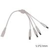 5.5mmx2.1mm Y Splitter Cable DC5.5x2.1mm CCTV Powers Supply Splitter Cable  1 To 2Way,1 To 4Way Splitter Power Cord
