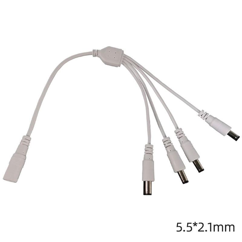 5.5mmx2.1mm Y Splitter Cable DC5.5x2.1mm CCTV Powers Supply Splitter Cable  1 To 2Way,1 To 4Way Splitter Power Cord