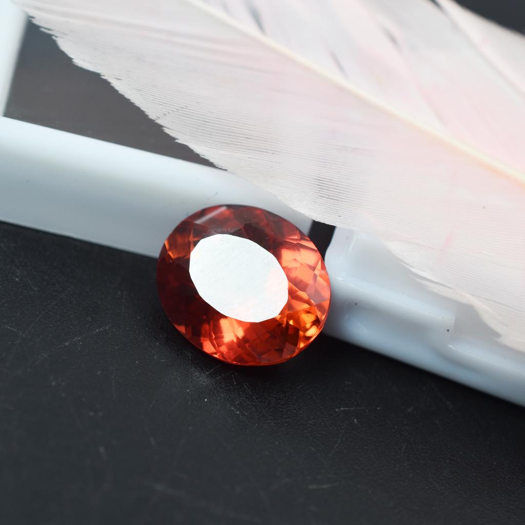 Natural 10.50 Carat Oval Cut CERTIFIED Orange Ceylon Sapphire Loose Gemstone