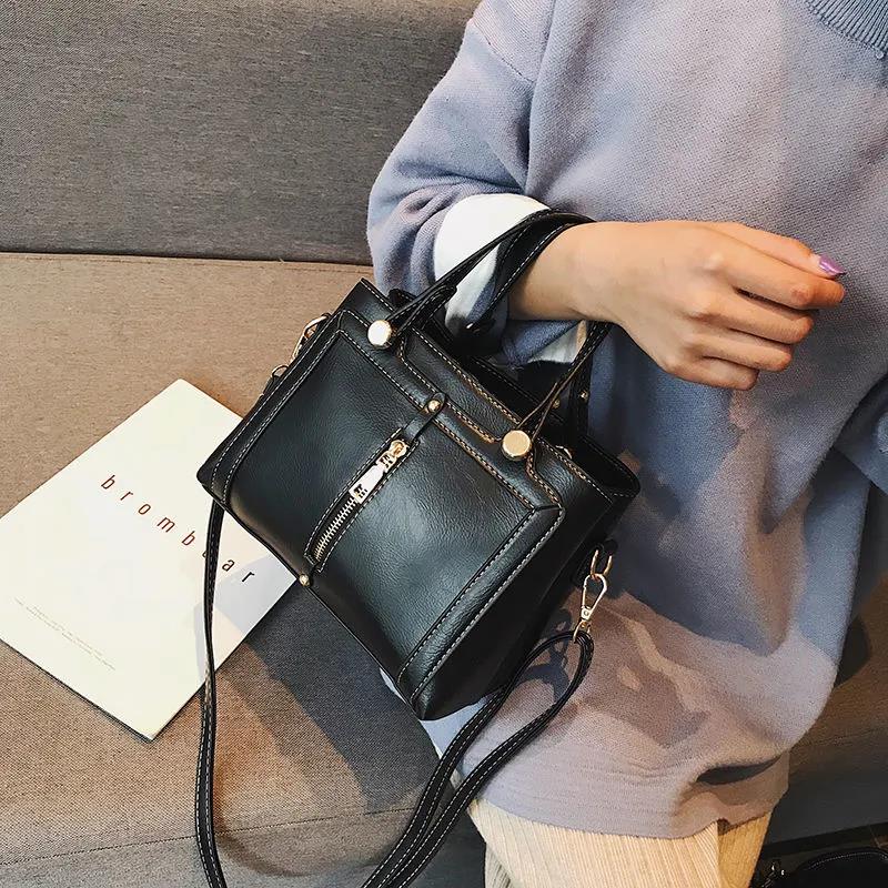 Damenhandtasche, elegante einzelne Umhängetasche, Vintage, große Kapazität, Umhängetasche, vielseitige strukturierte Tasche