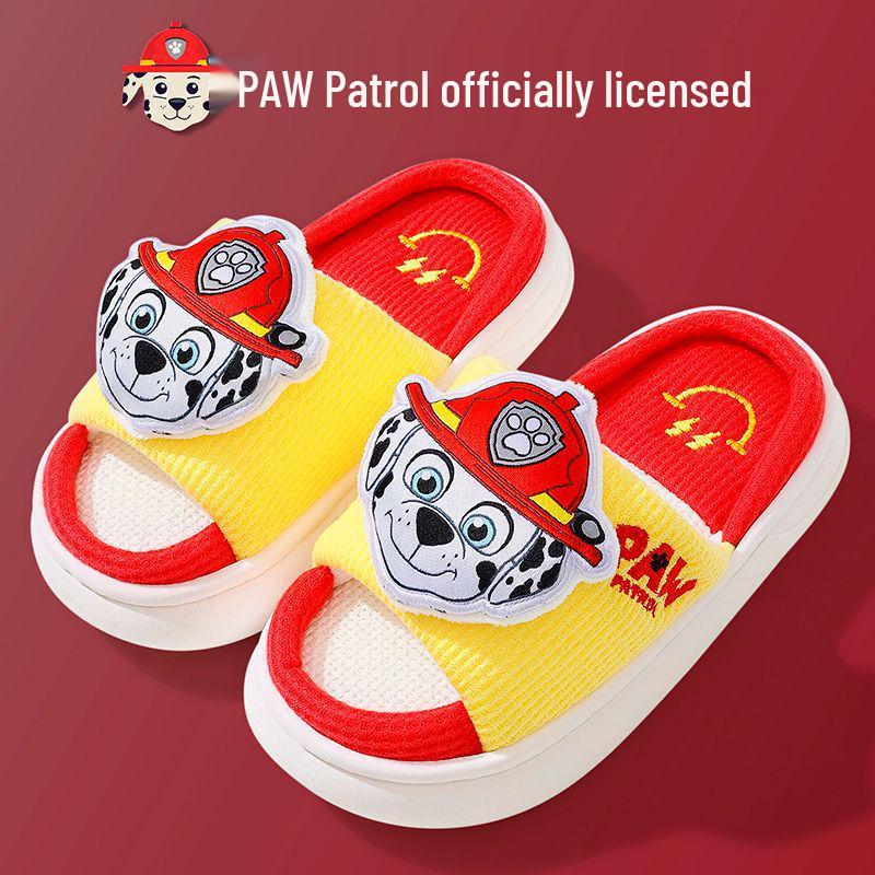 Pantuflas de Interior Antideslizantes de Dibujos Animados 3D Paw Patrol para Niños y Niñas - Lino Primavera/Otoño