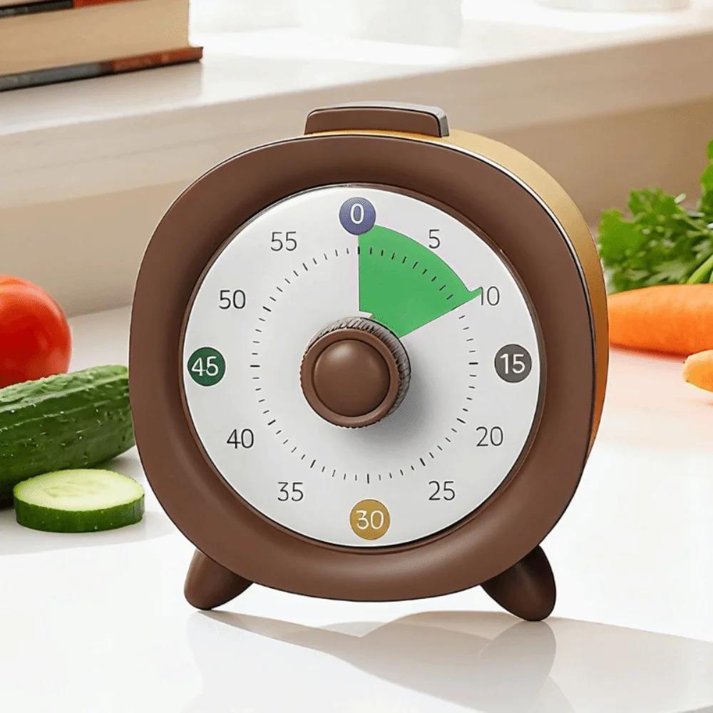 60 Minutes Visual Timer Ultra Silent Visualization Countdown Alarm Clock Self-discipline Round/Square Kitchen Timer Indoor