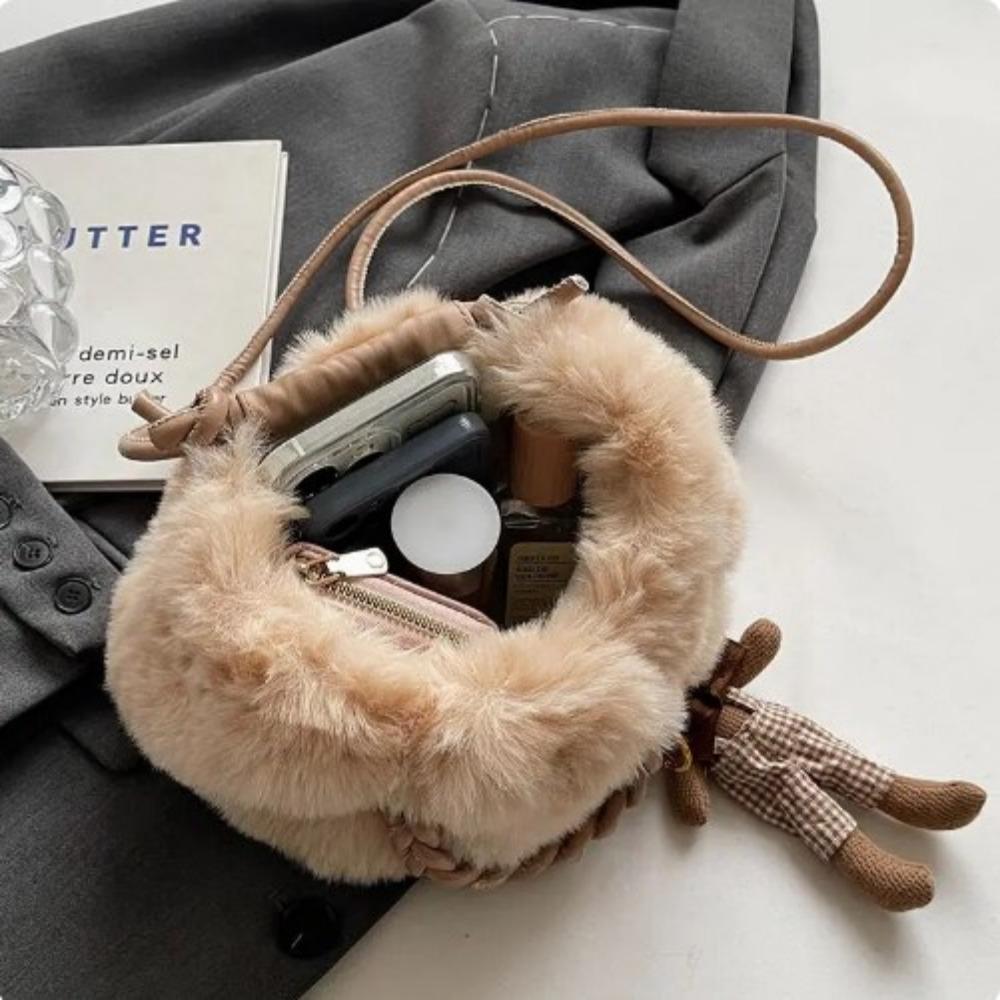 

Устойчивая к загрязнениям новая дизайнерская мягкая популярная портативная меховая сумка на плечо для женщин Женская плюшевая сумка
