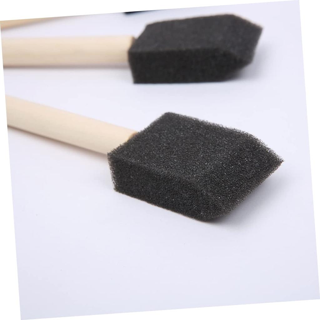 POPETPOP Sponge Paint Brush Set with Wooden Handles for Art and and Crafts 1-Inch Drawing, Painting, Staining, Varnishing,