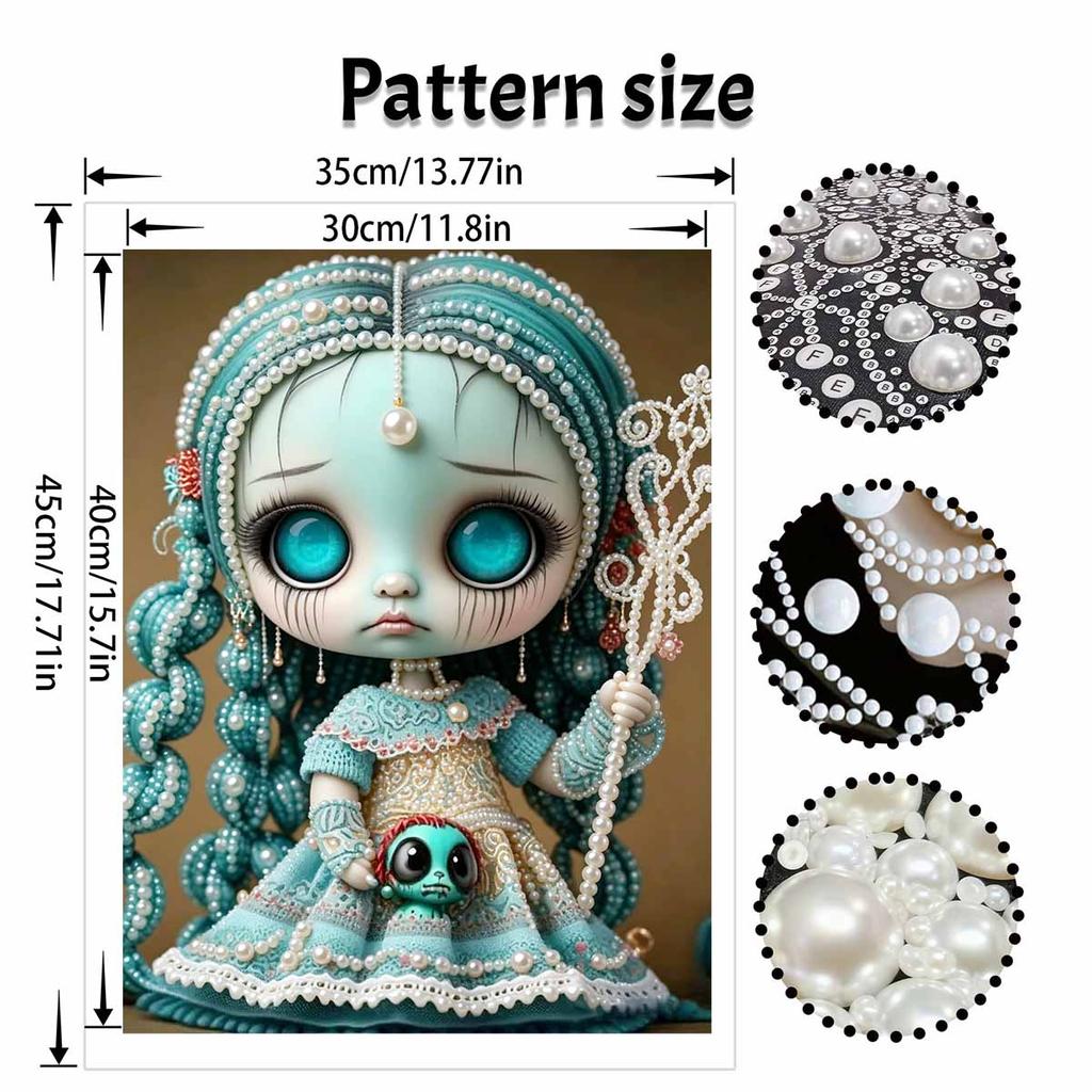 Halloween Pearl Painting Set 5D DIY Pearl Art Home Bedroom Wall Decor Handmade Gift Elegant Teal Mermaid Girl Bead Craft Decor