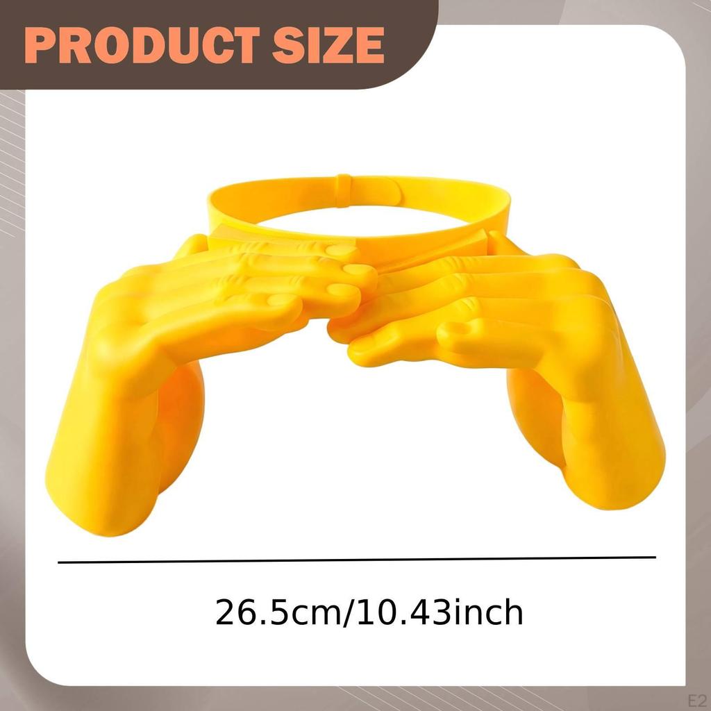 Hand Shaped Sun Hat Protector Unique Funny Headband for Pool Summer Festival Yellow